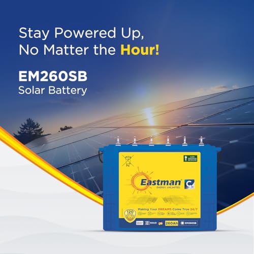 Image of Eastman EM260SB | Eastman 260Ah Tall Tubular Solar Battery | Warranty 120 (60+60) Months for Home & Office