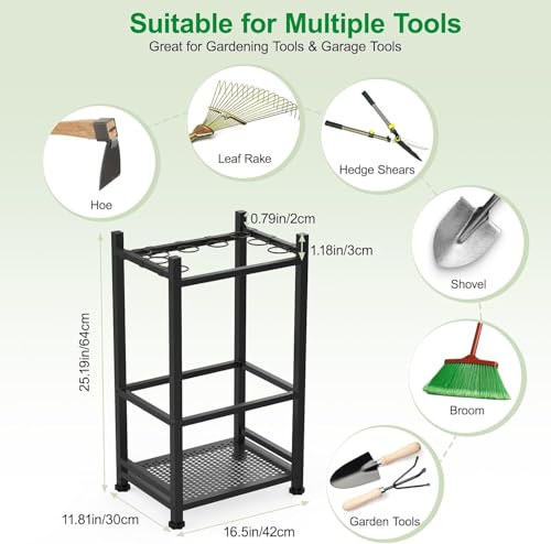 Image of 98577 Garden Tool /BROOM /MOP Organizer, Yard Organizer for Garage Organization and Storage,Garden Rack with 9 Loops for Garage, Shed, Outdoor,Easy Take Out and Storage.