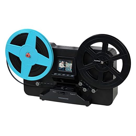 Magnasonic Super 8/8mm Film Scanner, Converts Film into Digital Video, Vibrant 2.3" Screen, Digitize and View 3", 5" and 7" Super 8/8mm Movie Reels (FS81)
