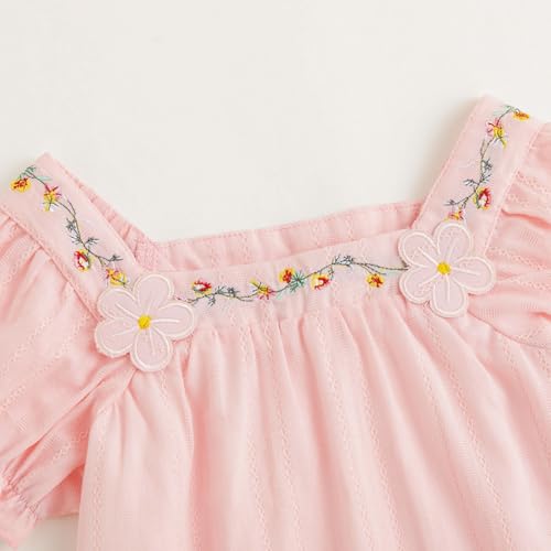 Curipeer Toddler Girls Shirt Summer Casual Puff Short Sleeve Blouse Tops for Baby Girl4