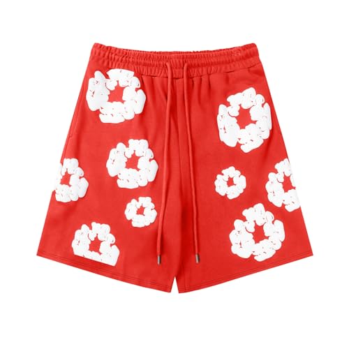 Pantalones Cortos De Chándal Para Hombre,Camiseta Corta De Verano,Conjunto De Sudadera Unisex Informal,Camiseta Y2K Hip Hop para Hombre Mujeres Chándal con Estampado de Espuma S-XL