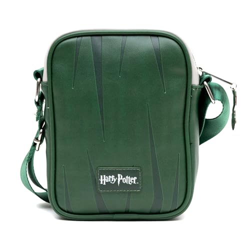 The Wizarding World of Harry Potter Vegan Leather Crossbody Bag with Adjustable Straps, Hogwarts Slytherin Quidditch Uniform Green3
