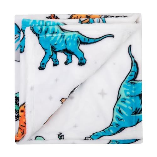 Image of Flannel Toddler Blanket - 50 inchx40 inch Soft Kids Throw for Boys & Girls - Perfect for Naptime, Travel & Bedding (Dino)