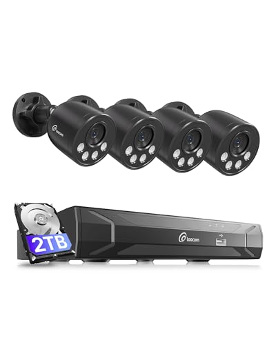 Image of Loocam Wired Security Camera System 8MP 8CH NVR 2TB HDD | 4pcs 4K UHD Bullet POE Cams, Human Vehicle Detection, 100ft Night Vision for 24 /7 Recording, IP66 Waterproof, Remote Access