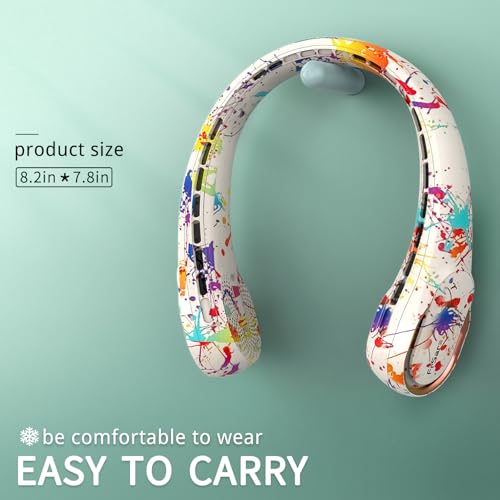 Image of FrSara Neck Fan, Portable Personal Fan Strong Wind, 4000mAh, Air Volume,360 Cooling, No Hair Twisting, Air Volume On 2 Sides, Non-Slip, Quick Charge, Long Use Time, Gift for Women, Men, Birthday