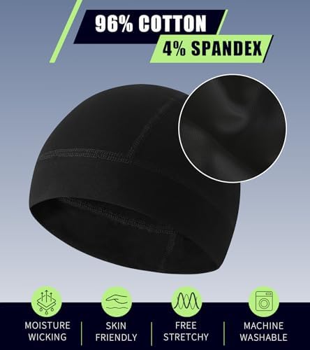 Hovyjumz Cotton Skull Cap Breathable Helmet Liner Sleep Hat for Men Women — view 2