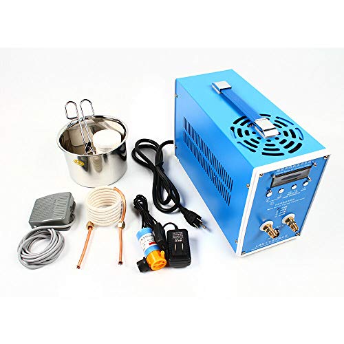 High Frequency Induction Heating Machine, AC 110V-220V 50-60Hz High Frequency Induction Heater Furnace with Crucible, Gold Silver Copper Melting Machine for Metal Melting (ZDBT-2)