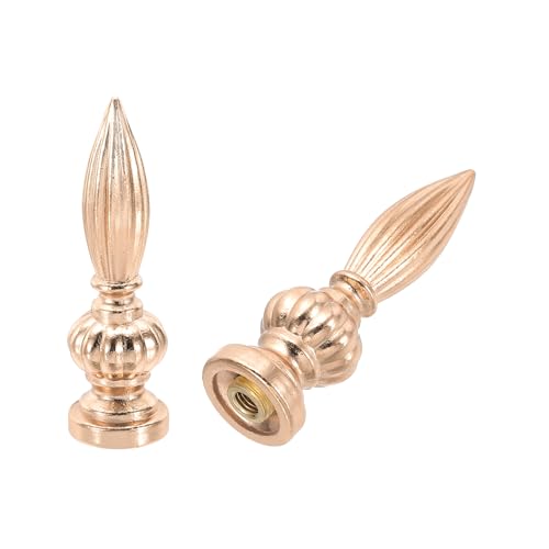 Image of PATIKIL 25x80mm Lamp Shade Finial, 2 Pcs Lamp Finials Caps Knob M10x1mm Threaded Alloy Solid Lamp Finial Decoration for Lamp Shade Table Floor Lamps, Gold Bronze