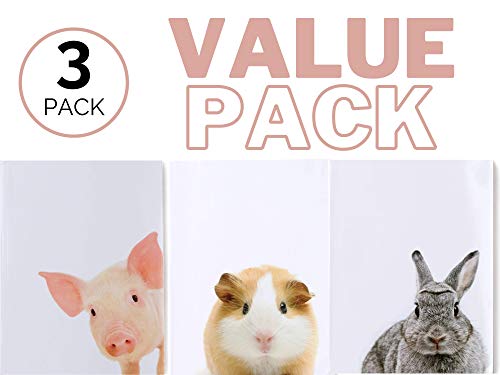 Pig, Bunny, Hamster Composition Notebooks - Wide Ruled Notebook Lined School Journal, 80 Sheets - Glossy Cover - 6 Cute, Fun Animals Available