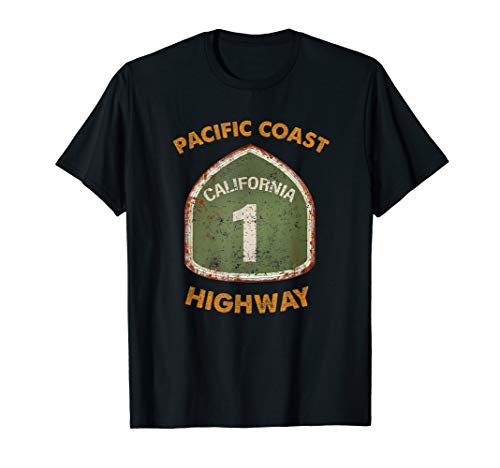 Pacific Coast Highway Route 1 Cali Gift California Souvenir T-Shirt