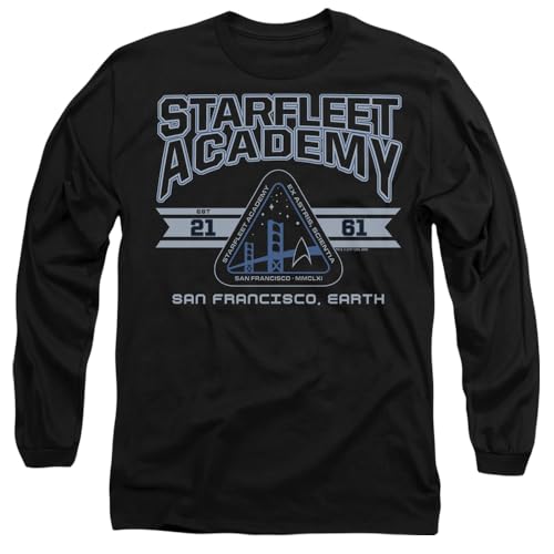 T-Shirt Mixte Star Trek Starfleet Academy à Manches Longues Noir