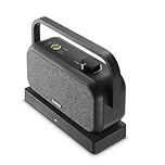 Hama TV Lautsprecher kabellos (kabelloser Stereo Funklautsprecher 2,4 GHz + Bluetooth, TV Sprachverstärker für Senioren und Hörgeschädigte, Ladestation, 2X 5 Watt, 3 Modi, 18h Spielzeit) schwarz