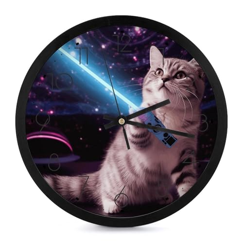 Horloge murale numérique chat lisible et sans fil pour grand mur - 2