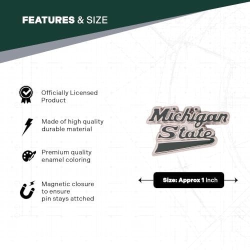 Image of Desert Cactus Michigan State University Magnetic Metal Lapel Pin (E) | Officially Licensed MSU Michigan State Spartans Enamel Finish Lapel Pin Formal Wear Bag and Hat Jewelry Tie Track Brooch Pin