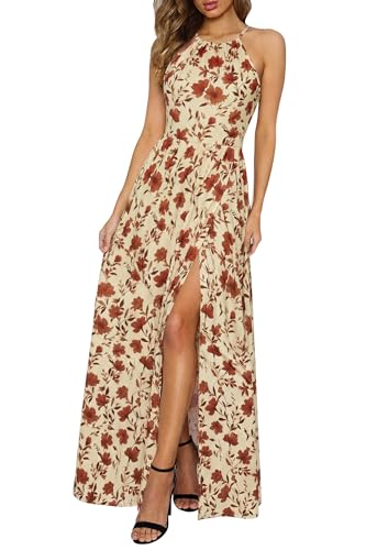 Image of KILIG Women's Summer Floral Beach Flowy Split Maxi Long Dresses