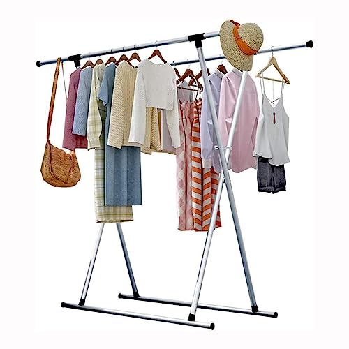 Tendedero de ropa, perchero ajustable, tendedero de ropa doble, plegable, para interiores y exteriores, A-2 m, estrella de la suerte