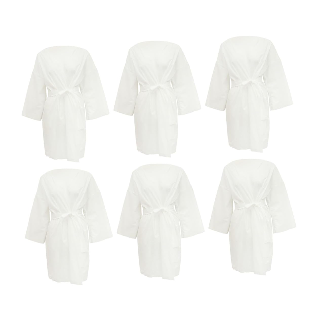 Abaodam 6 Albornoces Desechables de Algodón para Spa y Salón, Cómodos Doble Función, Color Blanco, Ideales para Sauna y Cuidado Corporal