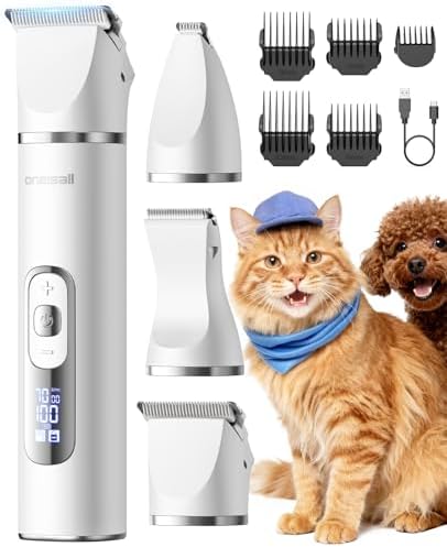 oneisall Quiet Cat Clippers for Matted Hair, 3 in 1 Cat Grooming ...