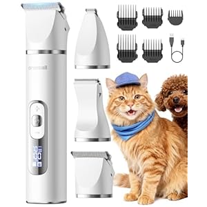 oneisall-3-in-1-Schermaschine-Katze-Hunde-Pfotentrimmer-fuer-Hunde-LCD-Anzeige-Leise-Katzenrasierer-Profi-Haarschneidemaschine-fuer-Katzen-Hunde-fuer-Pfoten-Hintern-verknotet-Dingleberry