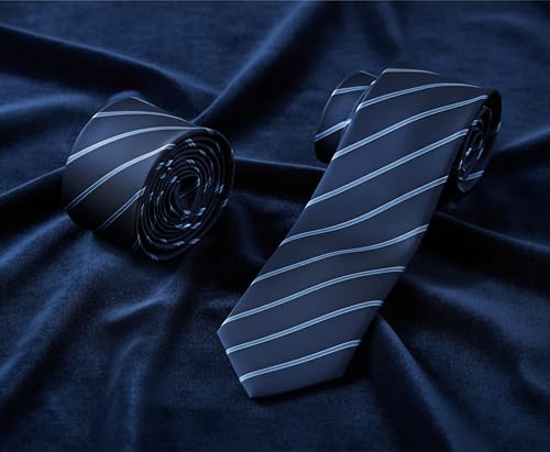 Image of Micro Fiber Stripped Neck Ties For Mens Boys Tie Length & Width - 58 Inch & 3 Inch