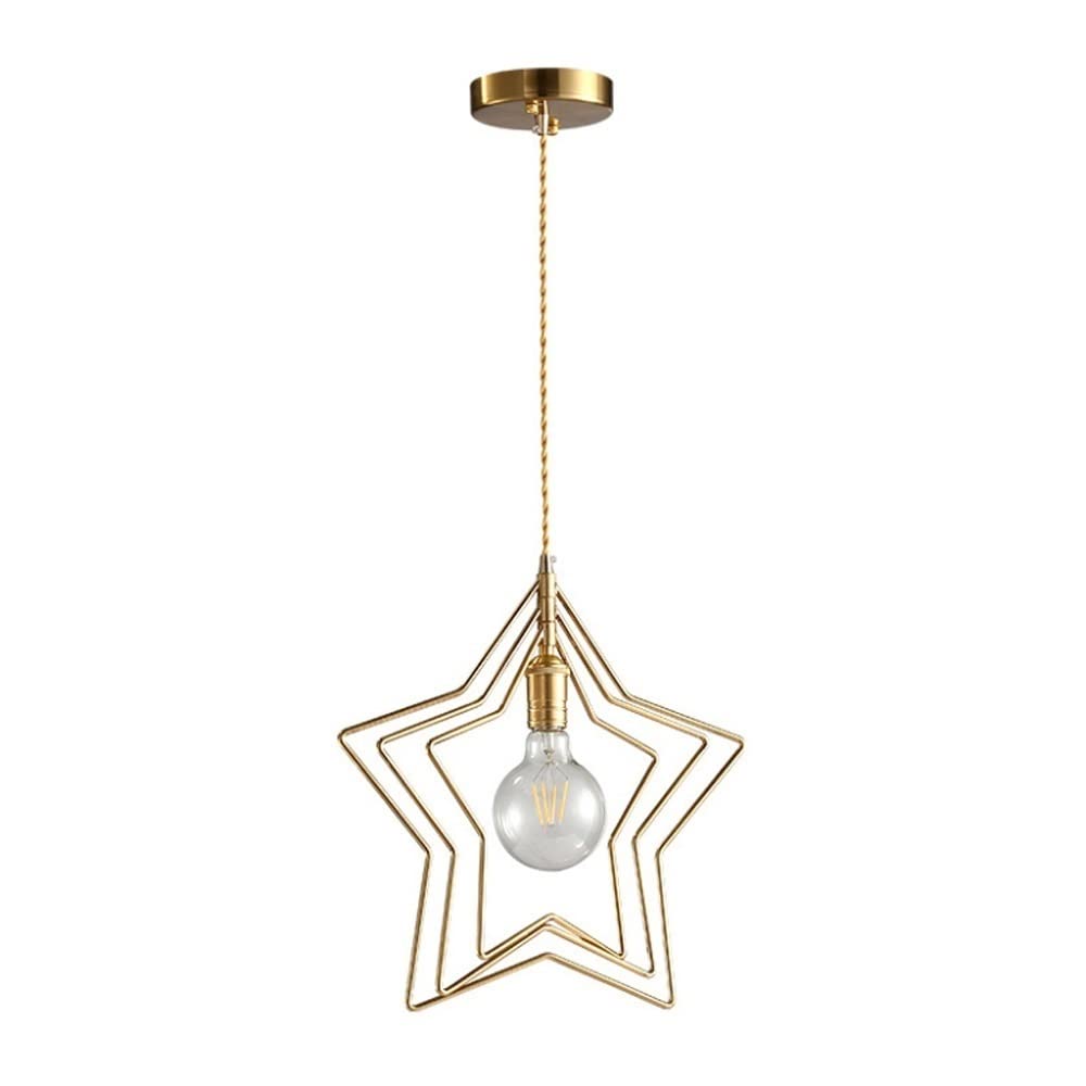 Pentagram Light suspension créative en cuivre scintillant au style rétro