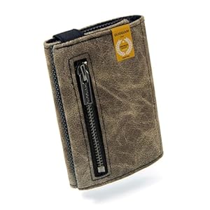 GUGGIARI® Slim Wallet mit Münzfach aus Microfaser Jacquard mit RFID Schutz – Schlankes Portemonnaie für Kreditkarten – Kreditkartenetui – Brieftasche für unterwegs
