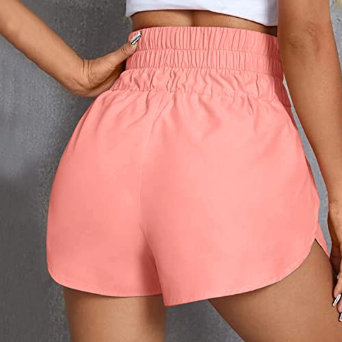 Elastic High Waisted Athletic Shorts for Women Girls Summer Running Sporty Quick Drying Plus Size Shorts Gym Workout Shorts3