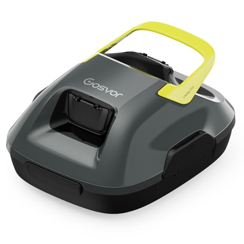 Gosvor Aspirapolvere robot piscina, 90 minuti pulizia batteria, funzione parcheggio, pulitore compatto