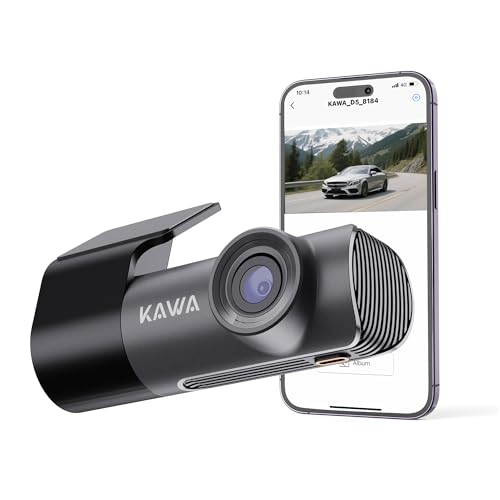 KAWA Cámara de salpicadero para Coche 2K 1296P con WDR y Super visión Nocturna, supercondensador, Giratorio 360°, Control de aplicación WiFi, grabación en Bucle, Sensor G, diseño Oculto (para Coche)