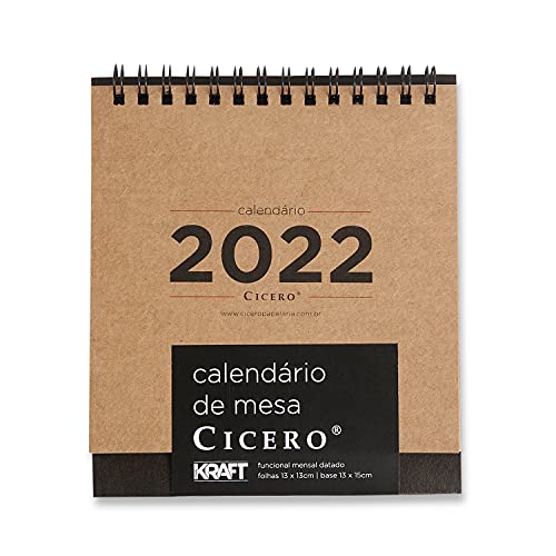Cicero Calendário Mesa Ciceros 2022 Kraft, Bege, Pequena, 7821