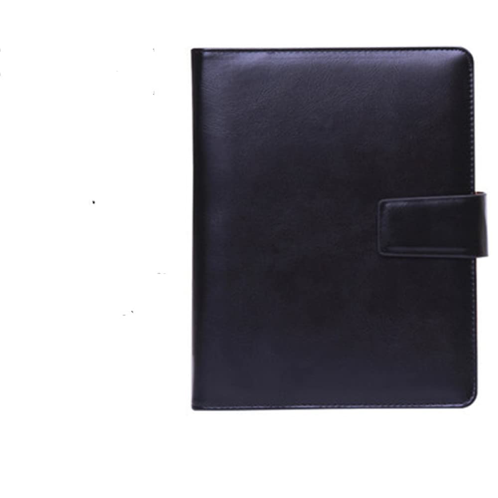 Business Meeting Record Loose Leaf Office Spiralblock Binder Bindeschnalle Design PU-Linie verdickter Notizblock Organizer A5 B5,A5 schwarz,1PCS