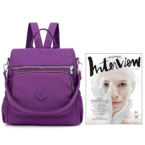 Image of MINTEGRA Women Shoulder Backpack Multi-Pocket Nylon Purse Large Capacity Waterproof Casual Daypack