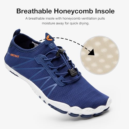 Image of HIITAVE Men Barefoot Water Shoes Beach Aqua Socks Quick Dry for Outdoor Sport Hiking Swiming Surfing