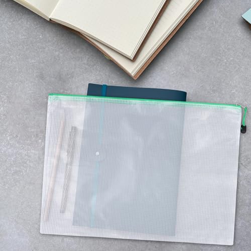 Pochettes plastique étanches A4 et A3 à fermeture éclair pour trier et protéger - 6