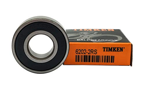 2PACK TIMKEN 6202-2RS Double Rubber Seal Bearings 15x35x11mm, Pre-Lubricated and Stable Performance and Cost Effective, Deep Groove Ball Bearings.