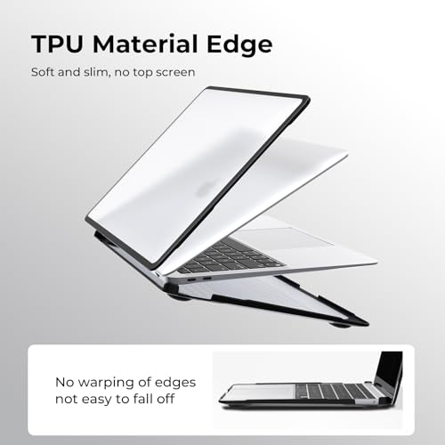 Image of BlueSwan Buleswan New Upgraded Macbook Air 13 Inch Case 2021 2020 M1 A2337 A2179 A1932,Anti-Cracking And Anti-Fingerprint Hard Shell Case,Tpu+Pc,Matte Surface,Clear