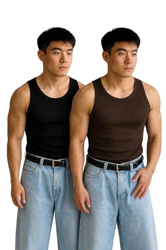 Image of Rockwell Men's Premium Cotton Vest - Sleeveless Gym Undershirt | Breathable, Stretchable & Skin-Friendly Innerwear for Everyday Comfort | Pack of 2 |301