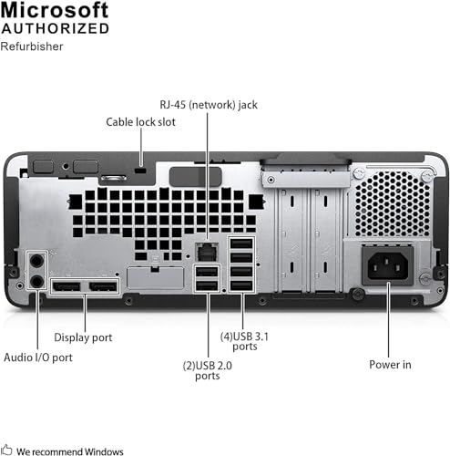 HP EliteDesk 800 G4 SFF Desktop PC, Intel Core i5-8500, 8GB RAM, 256GB SSD, WiFi, Bluetooth, US QWERTY Keyboard, Windows 11 Pro (Renewed) - Image 5