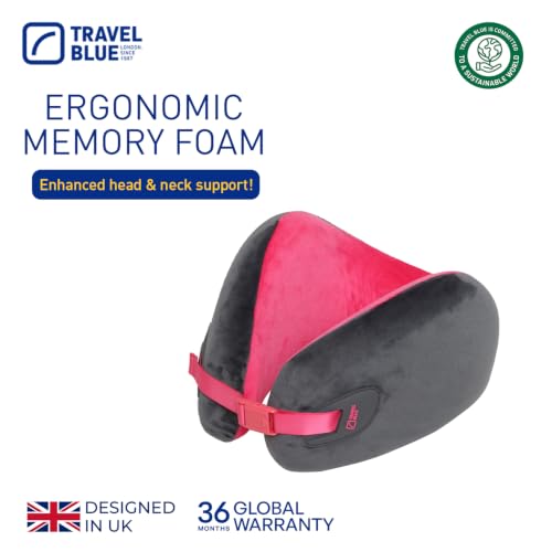 Image of Travel Blue Infinity Travel Ergonomic Neck Pillow Enjoy uninterrupted Sleep with 360-degree Support with Luxurious Hypoallergenic Material (Fuscia)