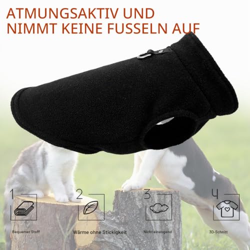 2 Stück Hundepullover Kleine Hunde, yisight Hundemantel, Hundebekleidung & Zubehör, Hundemantel für Kleine Hunde, (L-Code) Schwarz und Rot, Haustierbekleidung