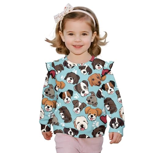 Upetstory Girls Long Sleeve Shirt for Baby Toddler Kids Ruffle T-Shirt 12M-8Y3