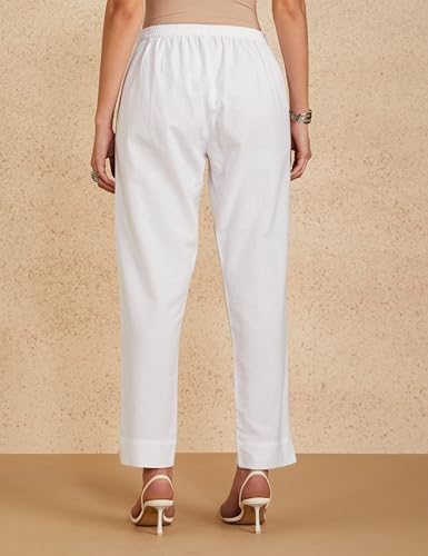 Image of Amazon Brand - Myx Women Cotton Rich Slim Pants (Available in Plus Sizes)
