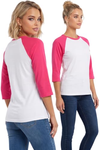 Image of ToBeInStyle Women's Classic Two Color Cotton Baseball T-Shirts