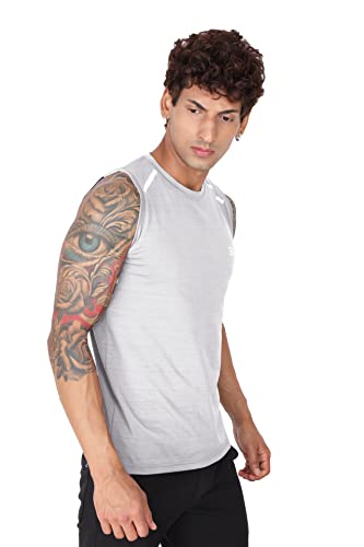 Image of Big Button Mens Dry Fit Stretchable Cut Sleeves Sports Tshirt Tank Top
