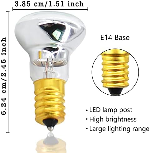 Haraqi 6 Pack Replacement Bulbs for Lava Lamps,Glitter Lamps,R39 E14 25 Watt 400 Lm Reflector Bulbs