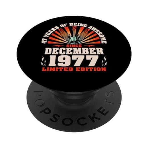 47 Cumpleaños Retro Guitarrista Music Lover Nacido Diciembre 1977 PopSockets PopGrip Intercambiable