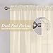 Lecloud Cream Sheer Curtains 84 Inches Long 2 Panels Set, Elegant Light Filtering Window Curtains with Rod Pocket, Airy Voile Transparent Dreaps for Living Room Decor, Each Panel 42 X 84 Inch
