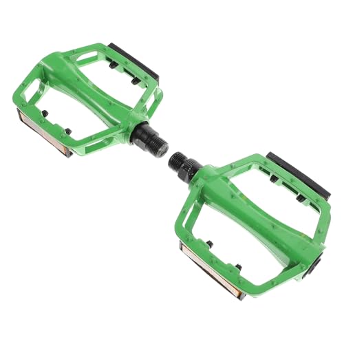 Homoyoyo Pedales de Aleación de Aluminio Verdes para Bicicleta de Carretera y Montaña, Par de Pedales Planos Antideslizantes para Bicicleta Plegable y Piezas de Repuesto, Ciclismo al Aire