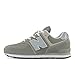 New Balance Kids 574 V1 70s Racing Lace-up Sneaker, Grey/White, 4.5 M Big Kid (8-12 Years)