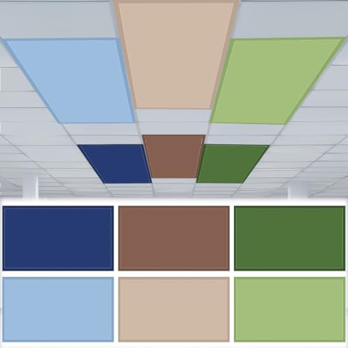 Image of VIHOSE 6 Pcs Fluorescent Light Covers for Ceiling Lights Classroom Magnetic Light Covers Classroom Filters Office School Drop Ceiling, 4 x 2 ft(Colorful 4)